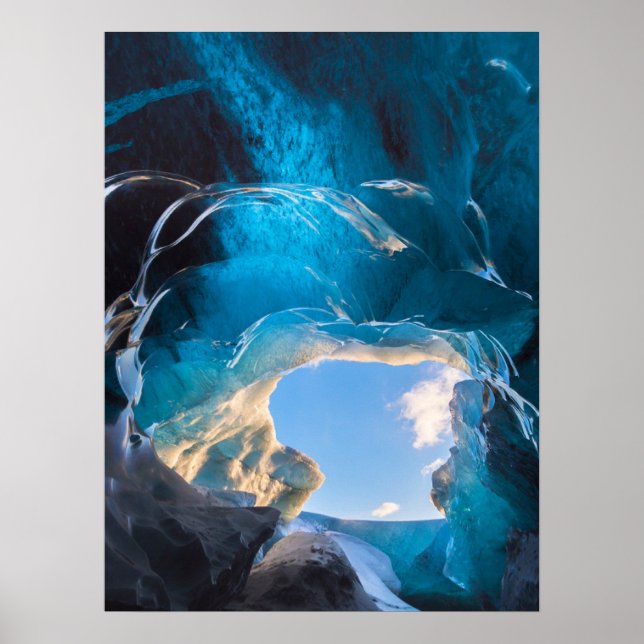 Poster Caverna de Cristal, Campo de Gelo Vatnajokull, Sul (Frente)
