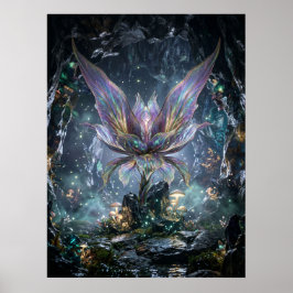 Poster Caverna de Flor de Cristal Iridescente