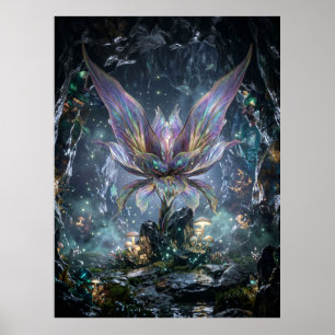 Poster Caverna de Flor de Cristal Iridescente