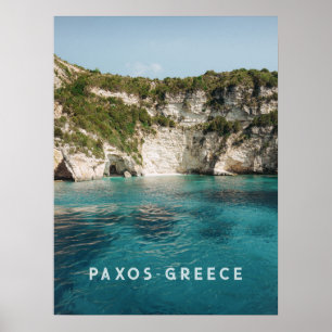 Poster Cavernas Azuis de Paxos Mar turquesa, Grécia foto