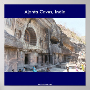 Pôster Cavernas de Ajanta, India,