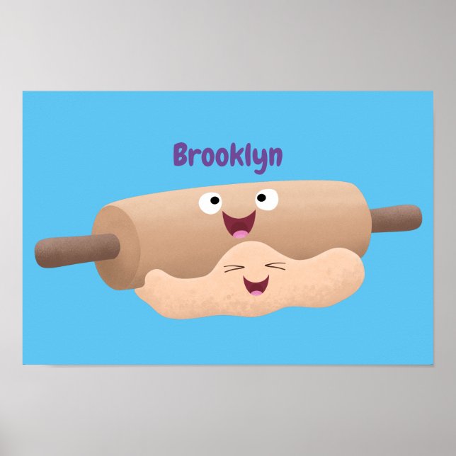 Poster Cavilha rolante e cartoon para pastelaria (Frente)