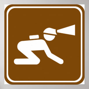 Pôster Caving Highway Sign
