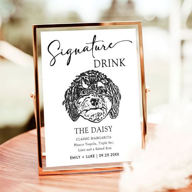 Poster Cavoodle Dog Signature Drink Sign (Criador carregado)