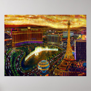 Pôster CBjork Las Vegas City of Dourado