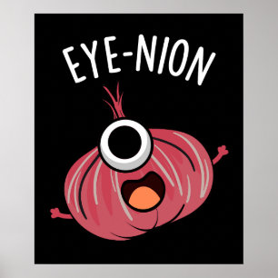 Poster Cebola Engraçada Cebola Pun Dark BG