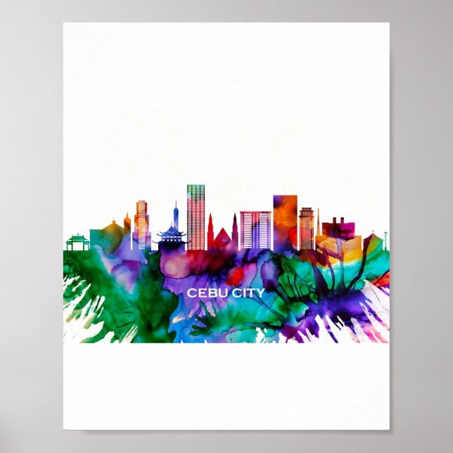 Poster Cebu City Skyline (Frente)