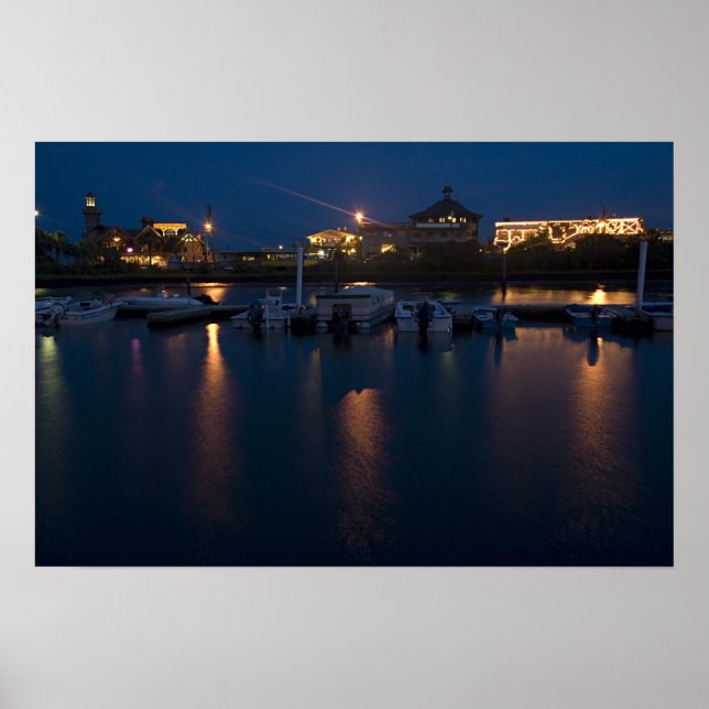 Pôster Cedar Key Waterfront à noite (Frente)