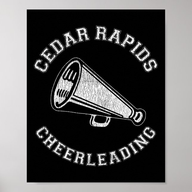 Poster Cedar Rapids Cheer Angustiado Retro Anos 90 Cheerl (Frente)