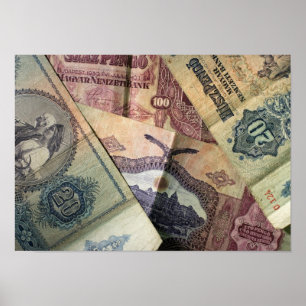 Pôster Cédulas do vintage