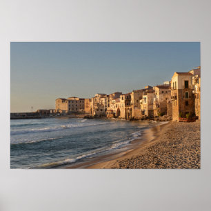 Poster Cefalu, cidade do beira-mar em Sicília