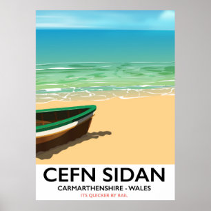 Pôster Cefn Sidan, estradas de ferro do vintage de