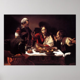 Pôster Ceia Caravaggio Em Emmaus