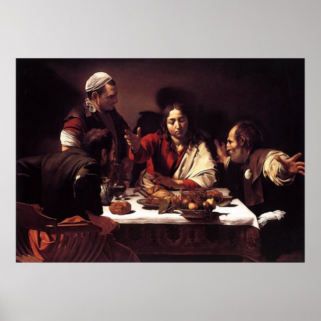 Pôster Ceia Caravaggio Em Emmaus (Frente)