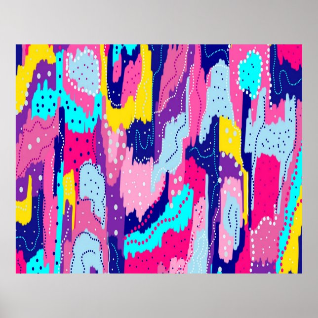 Poster Celebração da Abstrato de arte colorida (Frente)