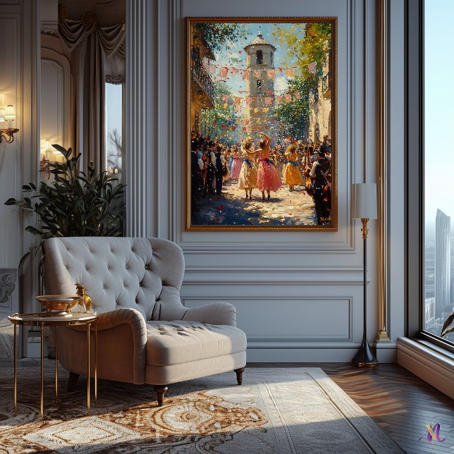 Poster Celebração da Aldeia Festiva no Estilo Impressioni (Criador carregado)