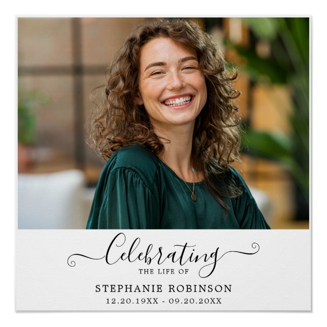 Pôster Celebração da Foto de Funeral de Boas-Vindas  (Frente)