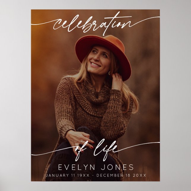 Poster Celebração da Foto do Funeral do Roteiro da Vida | (Frente)