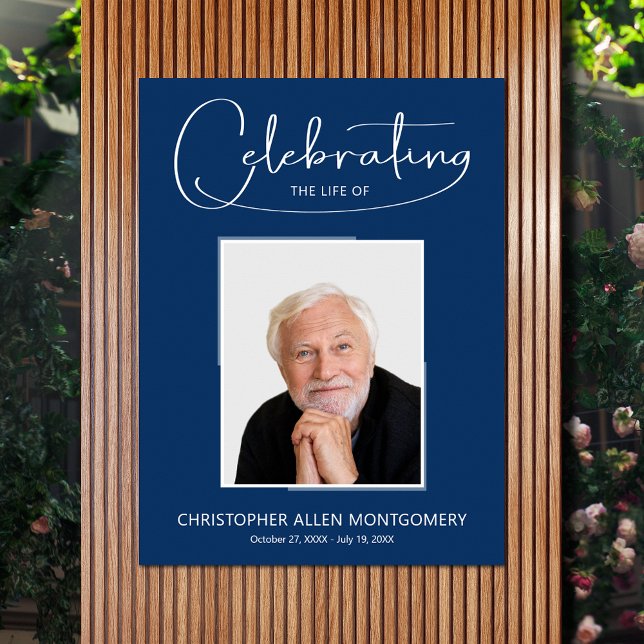 Poster Celebração Da Foto Funeral Da Vida (Celebration of Life photo memorial funeral poster - INSTANT DOWNLOAD or PRINTED (framed, too))