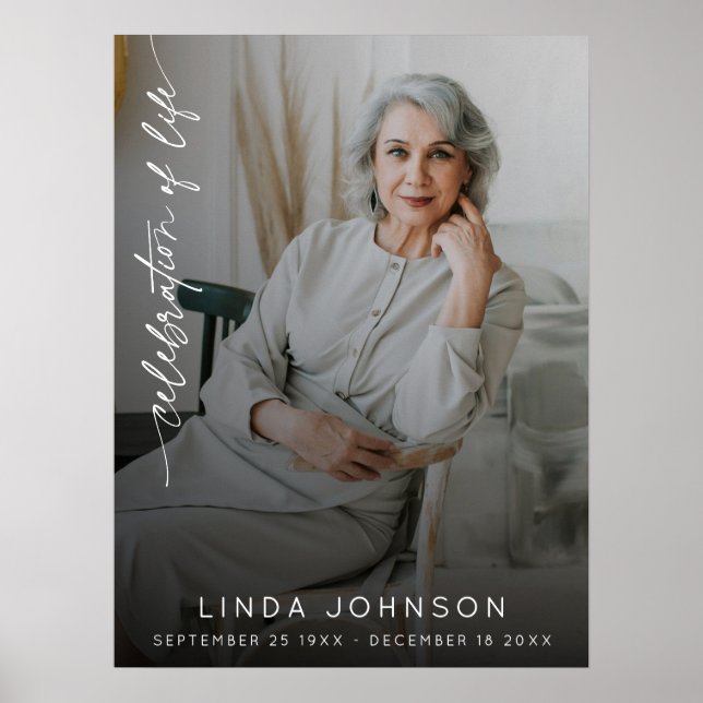 Poster Celebração da Lembrança da Vida Foto Funeral (Frente)