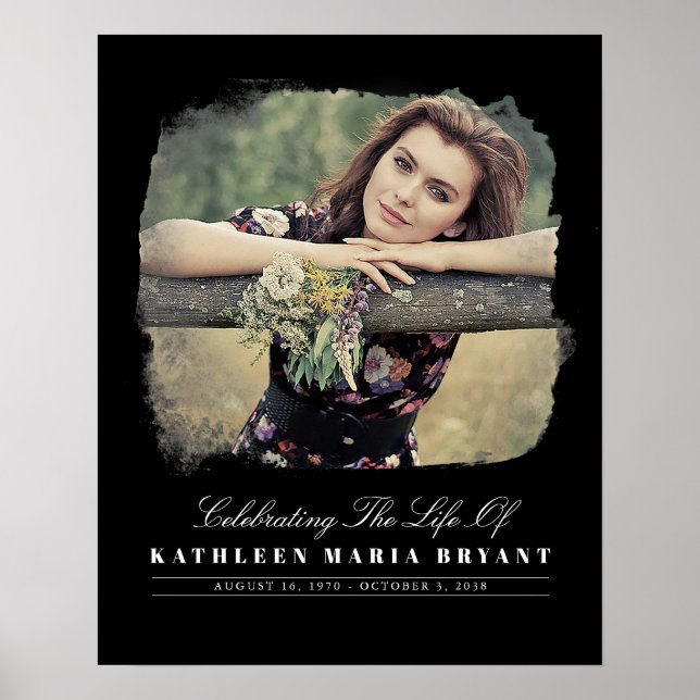 Poster Celebração da Vida com Cerimônia Funerária de Foto (Frente)