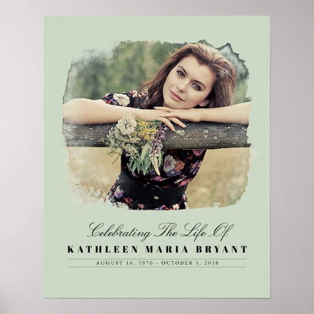 Poster Celebração da Vida com Cerimônia Funerária de Foto (Frente)