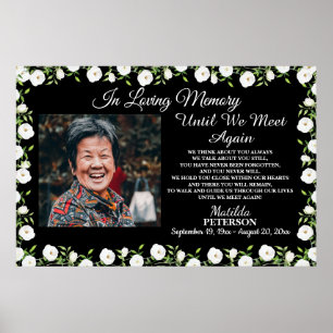 Poster Celebração da Vida com Flores Brancas