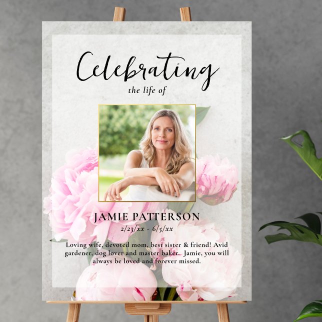 Poster Celebração da Vida com Flores de Peônia, Foto de F (Criador carregado)