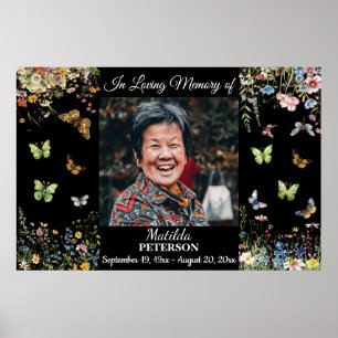 Poster Celebração da Vida com Flores Silvestres e Borbole