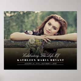 Poster Celebração da Vida com Funeral de Foto Horizontal