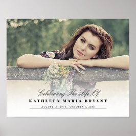 Poster Celebração da Vida com Funeral de Foto Horizontal