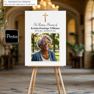 Poster Celebração da Vida Cruz de Ouro Foto Funeral
