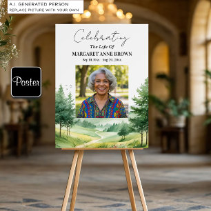 Poster Celebração da Vida em Montanhas de Aquarela Foto