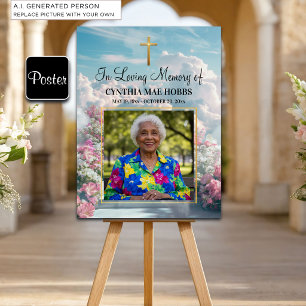 Poster Celebração da Vida Escadaria Floral para o Céu Fot