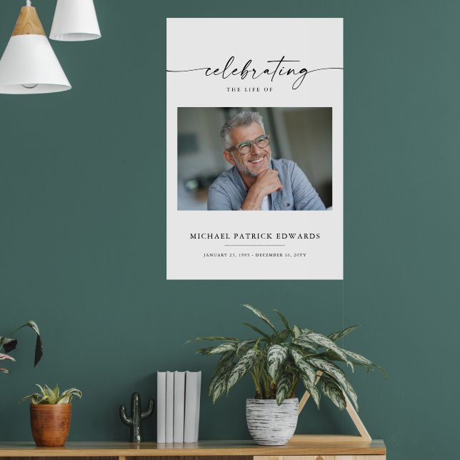 Poster Celebração da Vida | Foto Funeral Memorial (Sala de Estar 1)