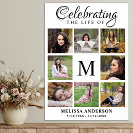 Poster Celebração Da Vida Memorial Colagem de Fotos Funer