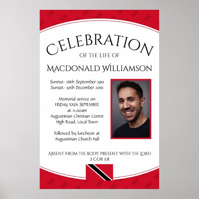 Poster CELEBRAÇÃO DA VIDA Memorial TRINIDAD Foto Convite (Frente)