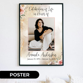 Poster Celebração da Vida Pêssego e Funeral Dourado