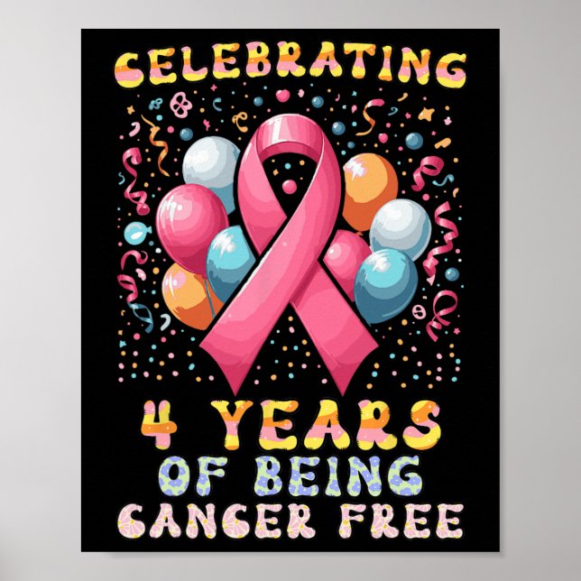 Poster Celebração De 4 Anos De Ca Da Mama Livre De Cancer (Frente)