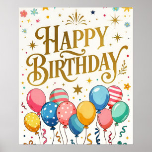 Poster Celebração de Aniversário