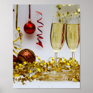 Poster Celebração de Ano Novo SlipperyJoe's champagne spa