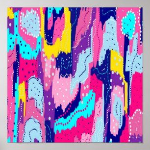 Poster Celebração de Arte Abstrata Colorida