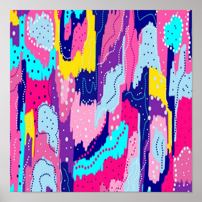 Poster Celebração de Arte Abstrata Colorida (Frente)