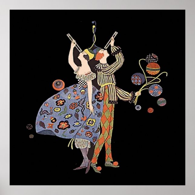 Poster Celebração de Convidados do Partido Art Deco (Frente)