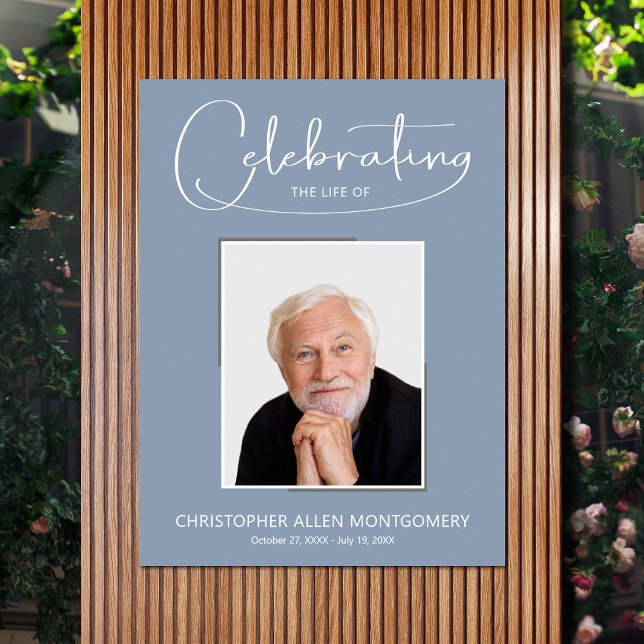 Poster Celebração de Foto Memorial de Funeral da Vida (Celebration of Life photo memorial funeral poster - INSTANT DOWNLOAD or PRINTED (framed, too))