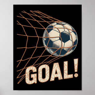 Poster Celebração de Gol de Futebol Futebol Vintage Ll Na