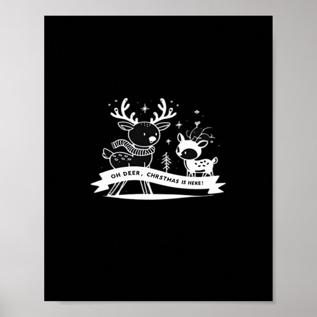 Poster Celebração de Natal ao Estilo Oh Deer  (Frente)