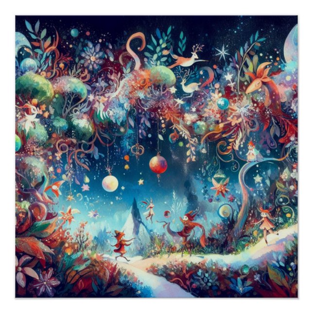 Pôster Celebração de natal Wimsical (Frente)