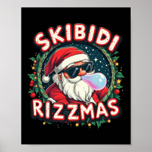 Poster Celebração de Skibidi Rizzm Feliz Natal Engraçado