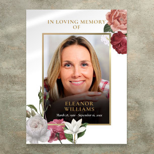Poster Celebração de Vida com Foto Floral Memorial Fúnebr
